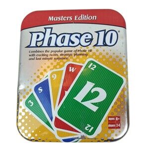 Phase 10 Masters Edition Fundex 2003 Collectors Metal Tin Complete